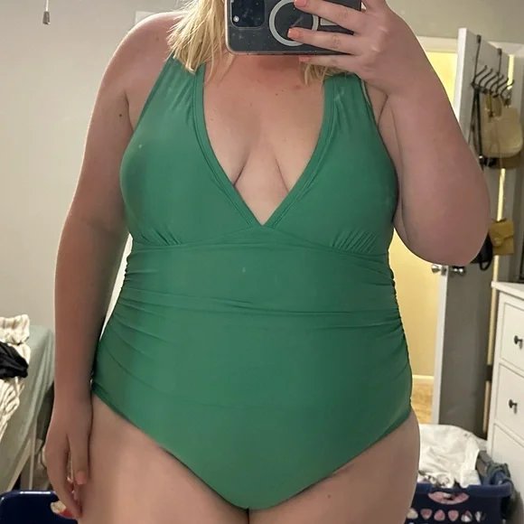 Green Tummy Control One Piece - Picture 5 of 8